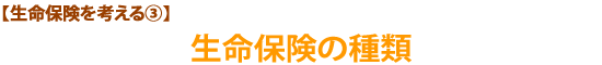 【生命保険を考える③】生命保険の種類