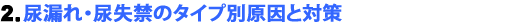 2.尿漏れ・尿失禁のタイプ別原因と対策